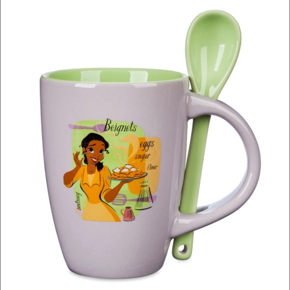 Princess Tiana Beignets Tea Coffee Mug Cup with Spoon NWT - Picture 10 of 10